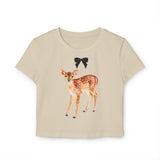 Lace Trim Fawn Baby Tee