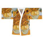 Van Gogh Sunflowers Long Sleeve Kimono Robe