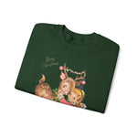 Retro Christmas Girl and Reindeer Sweatshirt