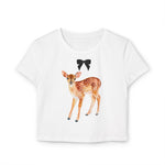 Lace Trim Fawn Baby Tee