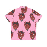 Trendy Alt Edgy Egirl Eboy Tiktok Pink Devil Button Up