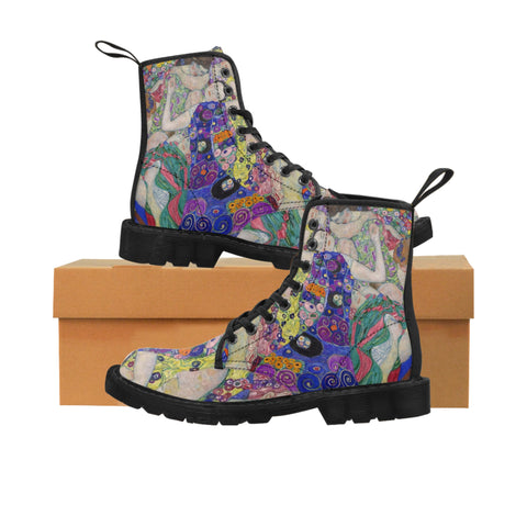 Gustav Klimt The Virgins Women's Canvas Boots