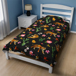 Leopard Floral Velveteen Plush Blanket