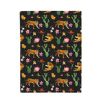 Leopard Floral Velveteen Plush Blanket