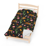 Leopard Floral Velveteen Plush Blanket