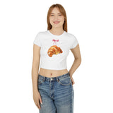 Croissant Print Y2K Baby Tee