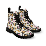 Women's leopard print canvas boots