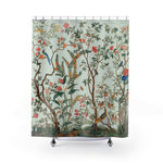 Bird Forest Shower Curtains - Nature Inspired Bathroom Decor, Wildlife Home Goods, Tree and Bird Printed Bath Curtains, Rustic Cabin Shower