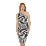 Checkerboard Shoulder Dress