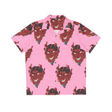 Trendy Alt Edgy Egirl Eboy Tiktok Pink Devil Button Up