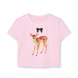 Lace Trim Fawn Baby Tee