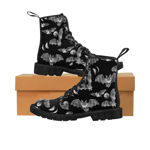 Gothic Bats Women's Canvas Boots