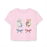 Coquette Kitten Y2K Baby Tee