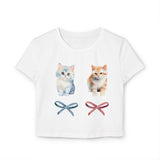 Coquette Kitten Y2K Baby Tee