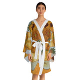 Van Gogh Sunflowers Long Sleeve Kimono Robe