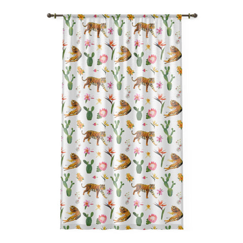 Leopard Floral Window Curtain