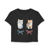 Coquette Kitten Y2K Baby Tee