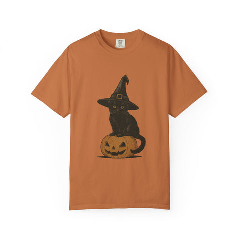 Halloween Cat T-Shirt, Spooky Black Cat Tee