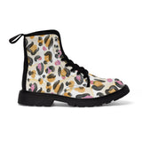 Women's leopard print canvas boots