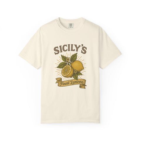 Sicily's Finest Lemons T-Shirt, Retro Citrus Tee