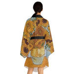 Van Gogh Sunflowers Long Sleeve Kimono Robe