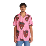 Trendy Alt Edgy Egirl Eboy Tiktok Pink Devil Button Up