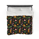 Leopard Floral Velveteen Plush Blanket