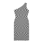 Checkerboard Shoulder Dress