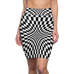 Checkerboard Pencil Skirt