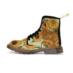 Gogh sunflowers Women's Canvas Boots