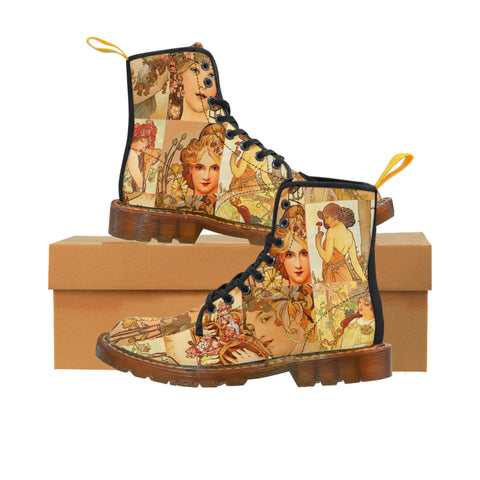 Alphonse Mucha Women’s Canvas Boots