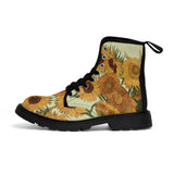 Gogh sunflowers Women's Canvas Boots