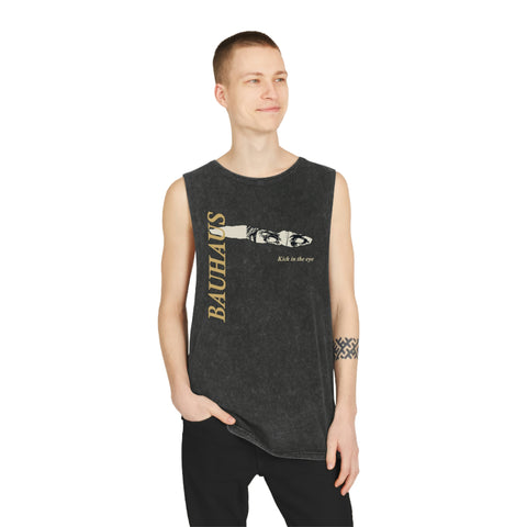 Bauhaus kick in the eye Tank top, Unisex Stonewash Tank Top