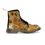 Gogh sunflowers Women's Canvas Boots