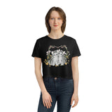 Twin Kitties Women's Flowy Cropped Tee