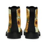 Gogh sunflowers Women's Canvas Boots