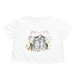 Twin Kitties Women's Flowy Cropped Tee