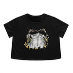 Twin Kitties Women's Flowy Cropped Tee